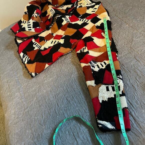 Coldwater creek patchwork mixed print wool‎ blend cardigan jacket women’s medium - Picture 8 of 10